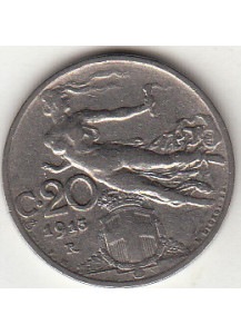 1913 20 Centesimi Circolata Vittorio Emanuele III BB